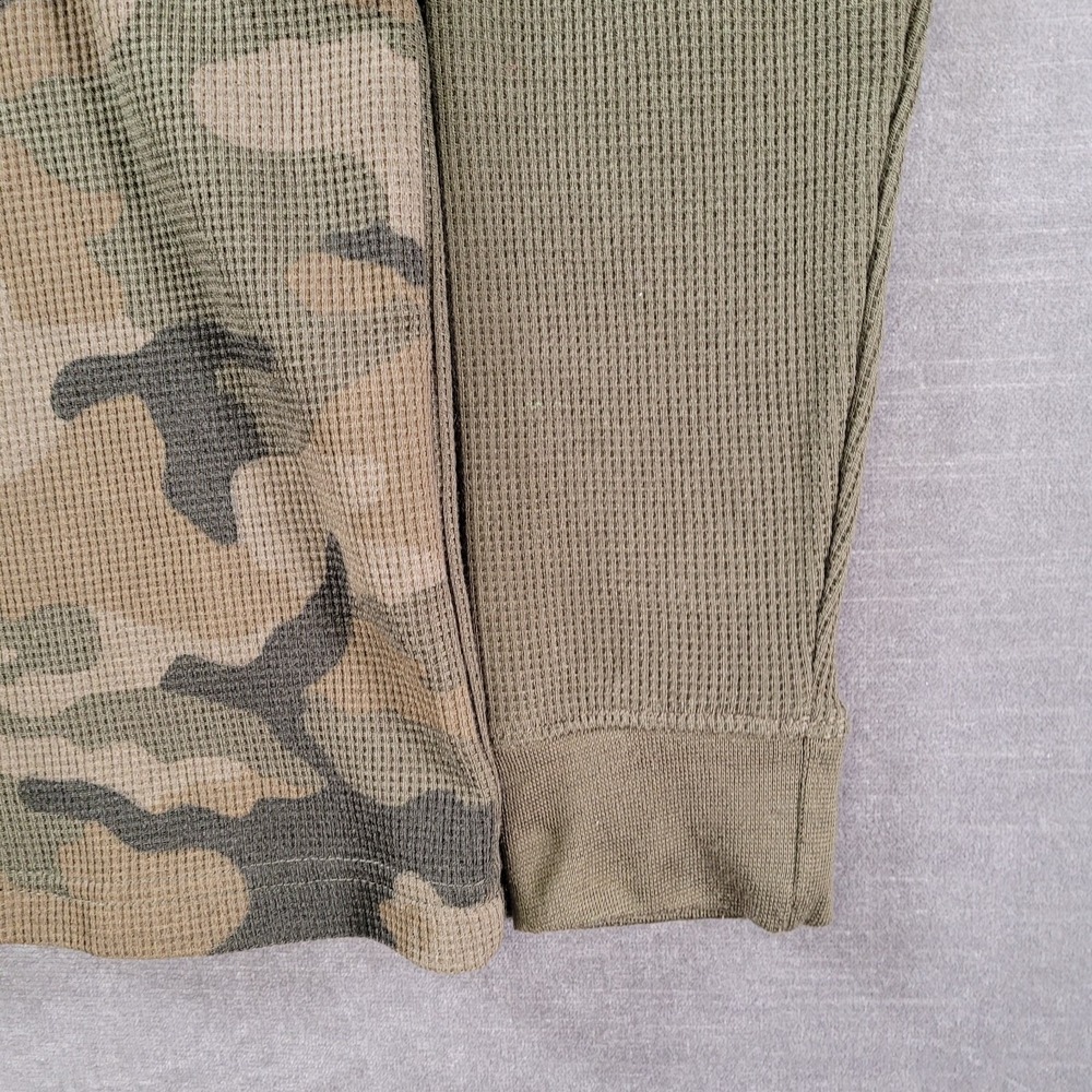 Rocawear Long Sleeve Army Green Camo Thermal Shirt Hoodie Mens Size Medium - Picture 2 of 8